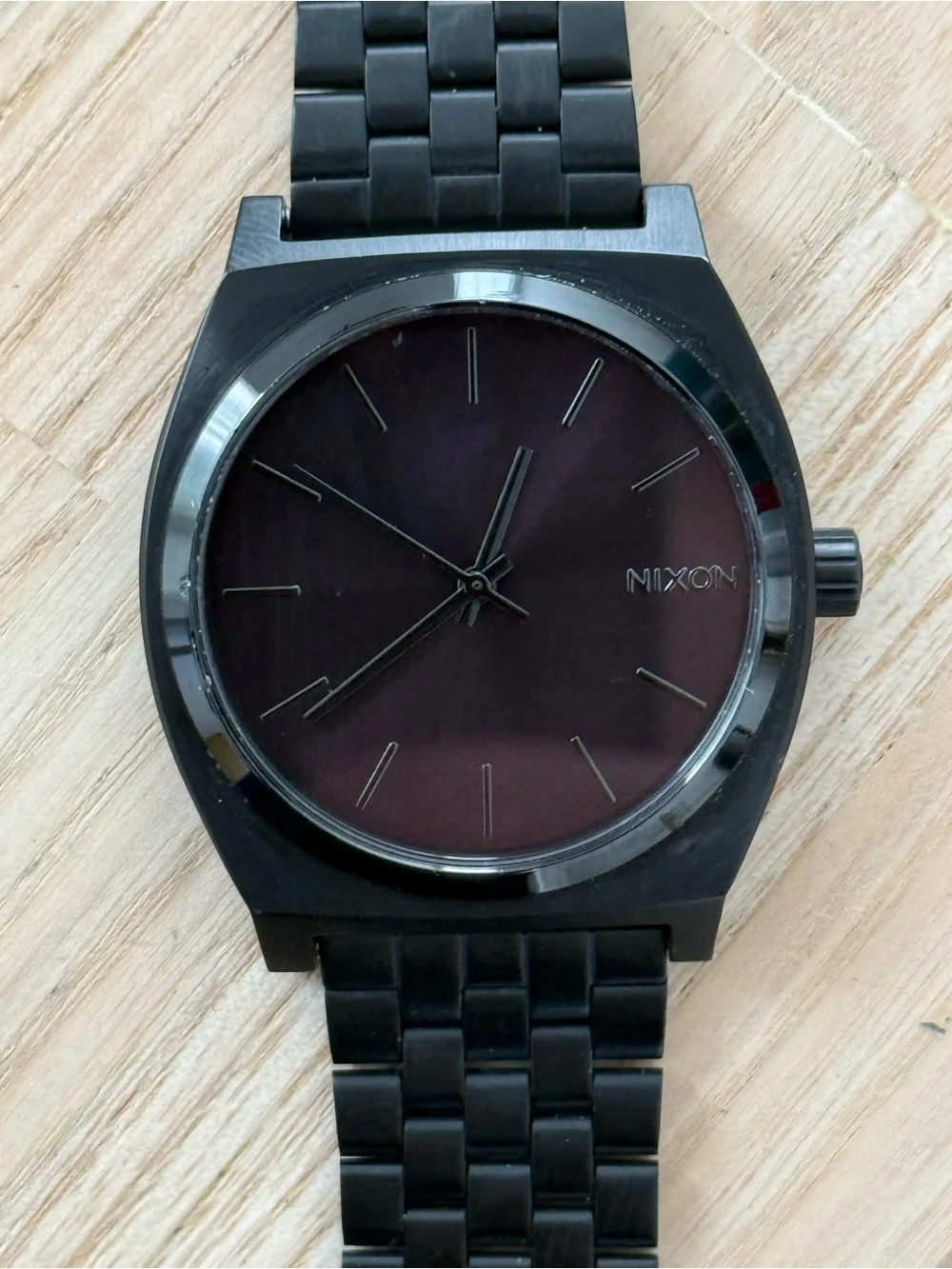 Nixon Minimal The Time Traveler Black Dial Stainless Case Adjustable Bracelet